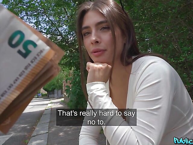 Public flashing and sex for money POV style with big titted Tru Kait