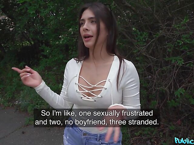 Public flashing and sex for money POV style with big titted Tru Kait