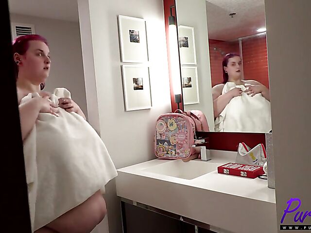 Autumn Hart - Pink haired super size BBW POV fucked after the shower