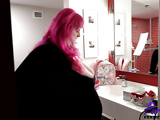 Autumn Hart - Pink haired super size BBW POV fucked after the shower
