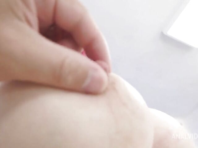 Pink-haired Ambra Dolce with big natural tits anal interracial session with ATM