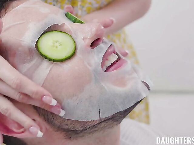 Spa day with stepdads and group massage sex with naughty daughters Freya von Doom and Sweet Sophia