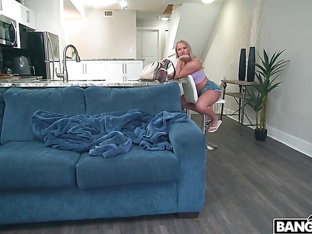 Blonde Harley King fucks Brickzilla's big black cock POV style