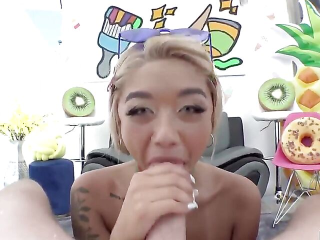 Exotic asian teen anal close up featuring Gia DiBella