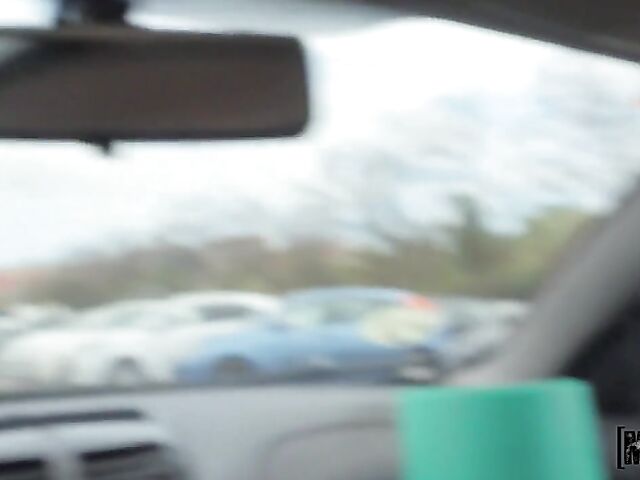 Public car blowjob and POV sex outside with Annie Reis