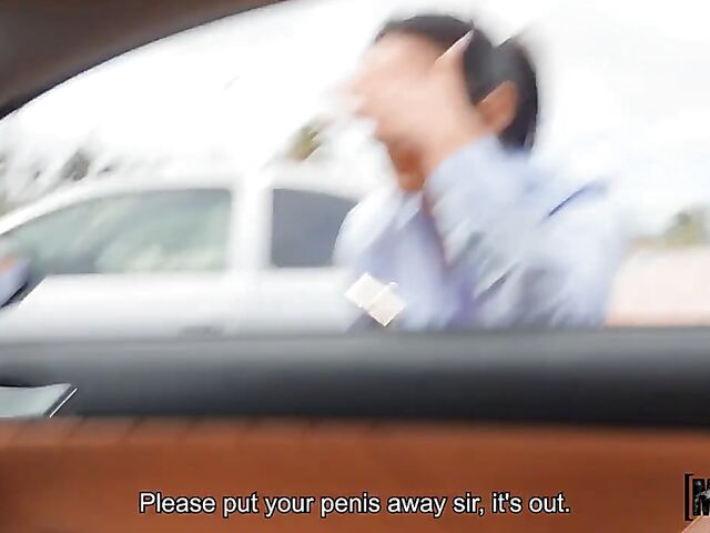 Public car blowjob and POV sex outside with Annie Reis