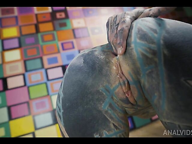 Totally tattooed anal POV style with inked freak Anuskatzz