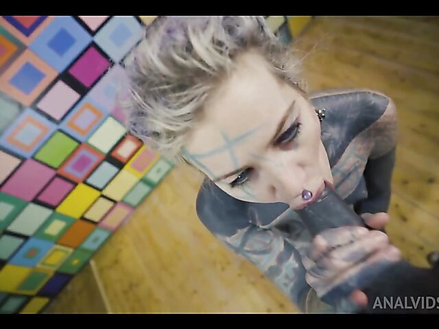 Totally tattooed anal POV style with inked freak Anuskatzz