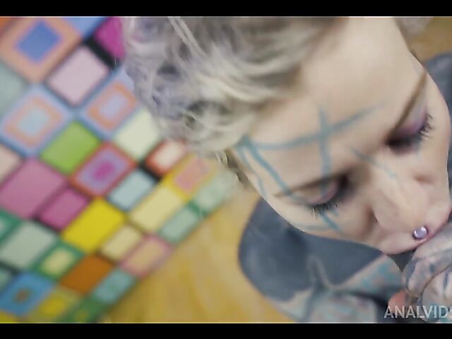 Totally tattooed anal POV style with inked freak Anuskatzz