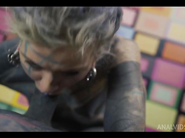 Totally tattooed anal POV style with inked freak Anuskatzz