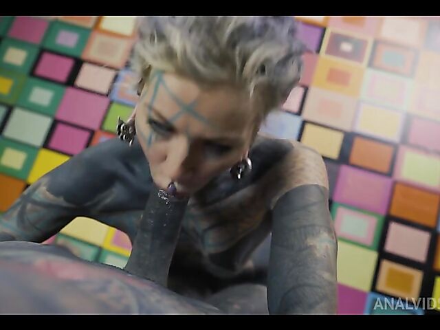 Totally tattooed anal POV style with inked freak Anuskatzz