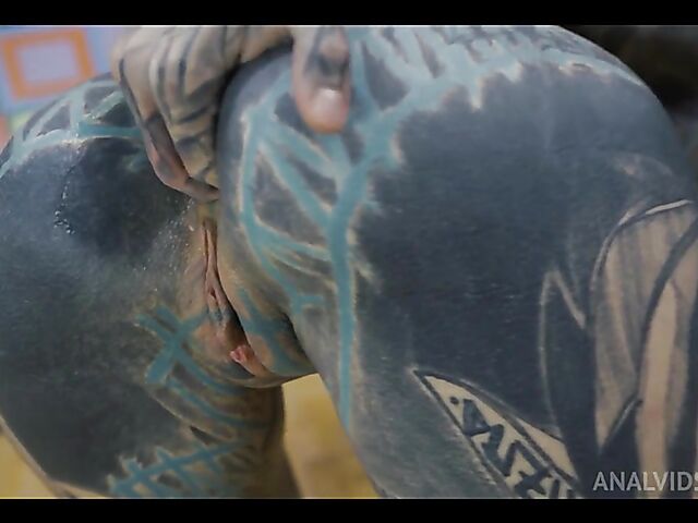 Totally tattooed anal POV style with inked freak Anuskatzz