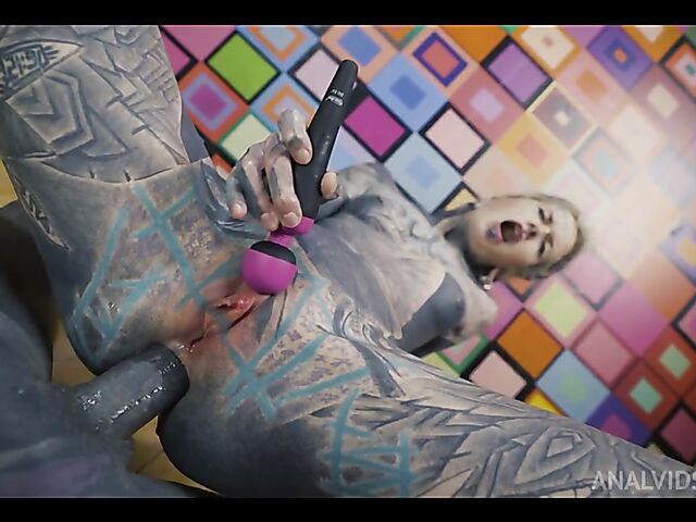Totally tattooed anal POV style with inked freak Anuskatzz