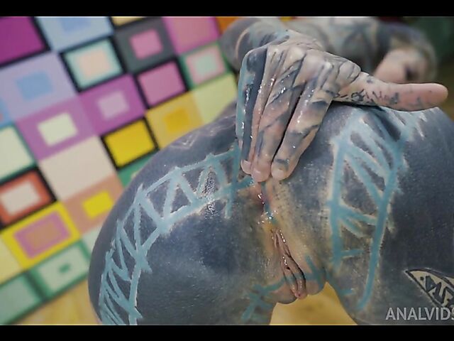 Totally tattooed anal POV style with inked freak Anuskatzz