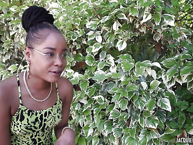 23-year-old French ebony babe Nathou gets pounded by a white cock