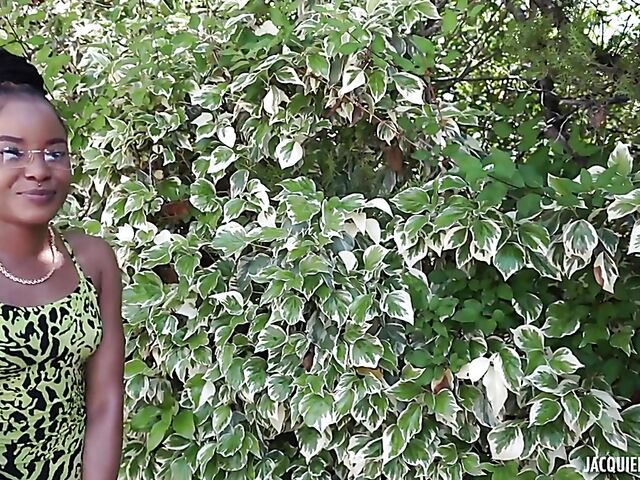 23-year-old French ebony babe Nathou gets pounded by a white cock