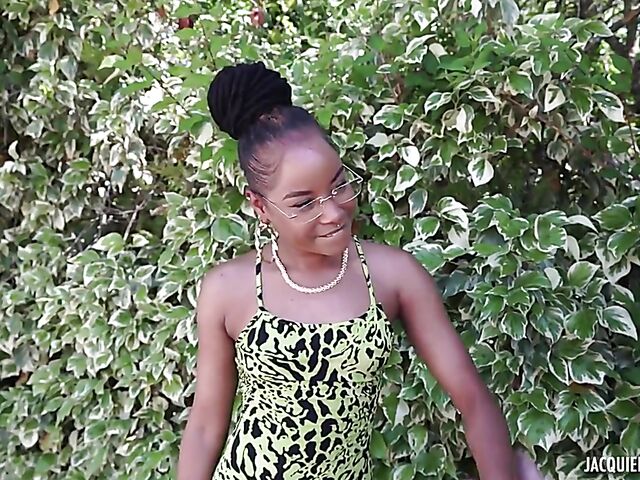 23-year-old French ebony babe Nathou gets pounded by a white cock