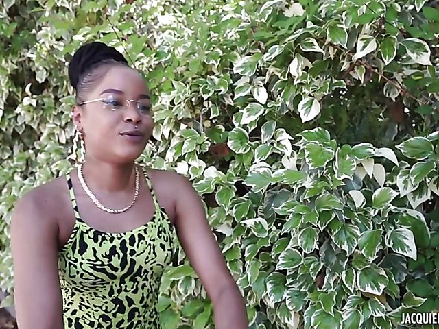 23-year-old French ebony babe Nathou gets pounded by a white cock