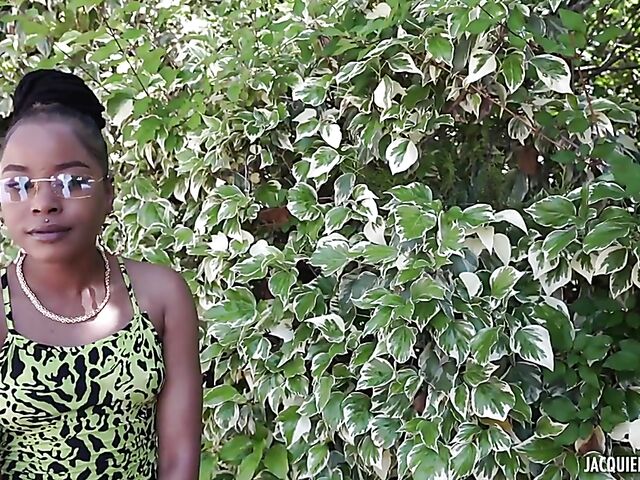 23-year-old French ebony babe Nathou gets pounded by a white cock