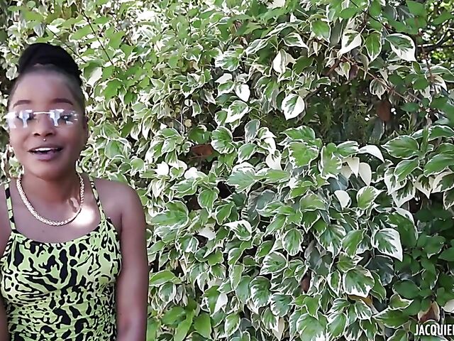 23-year-old French ebony babe Nathou gets pounded by a white cock