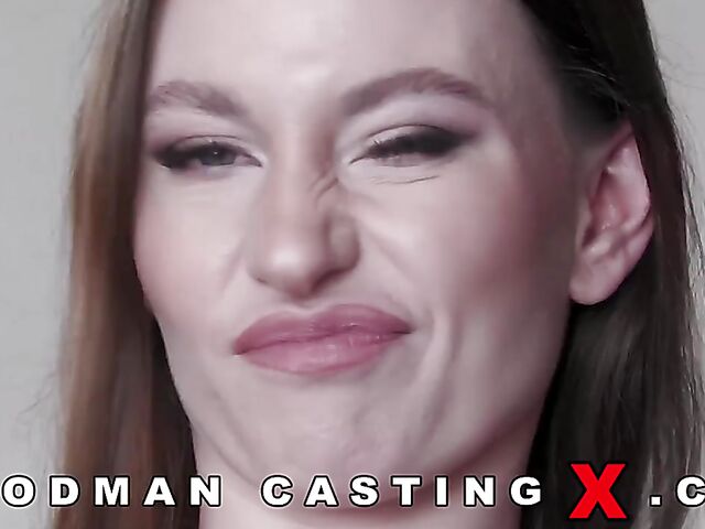 Charming Lauren Black's first porn casting with Woodman