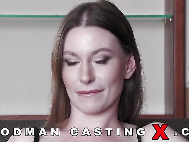 Charming Lauren Black's first porn casting with Woodman