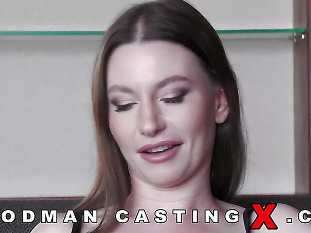 Charming Lauren Black's first porn casting with Woodman