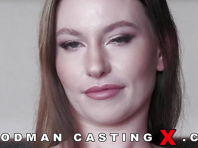 Charming Lauren Black's first porn casting with Woodman