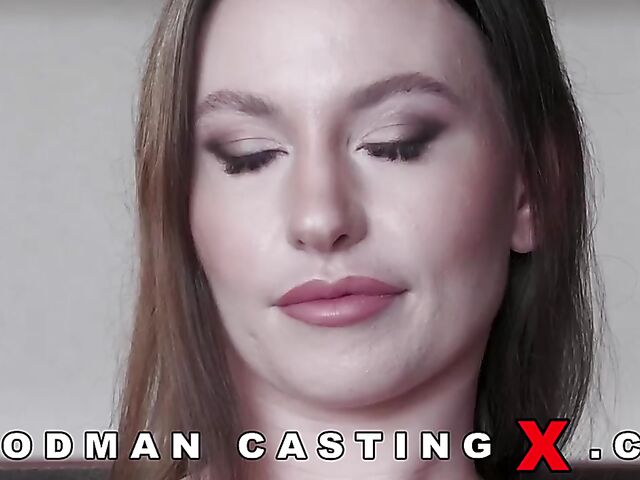 Charming Lauren Black's first porn casting with Woodman