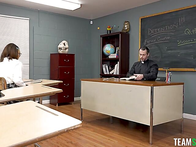 School sex with bad teen schoolgirl Vanessa Moon