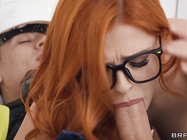 Mina Von D & Jordi El Nino Polla - Horny redhead glasses fuck with IT service guy