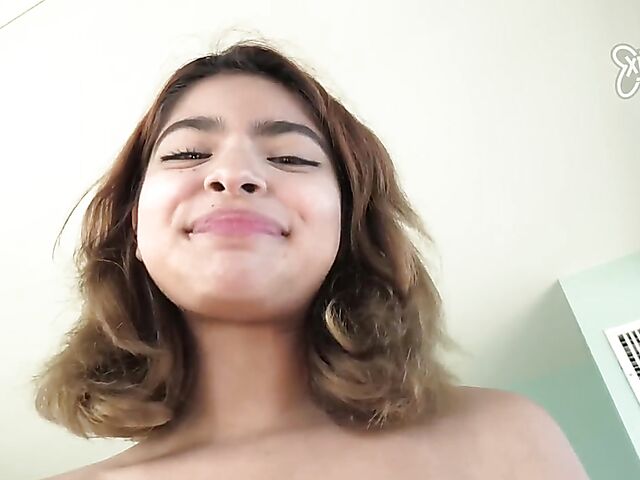 Exotic exploited teen POV fuck and cumshot with Hazel Heart