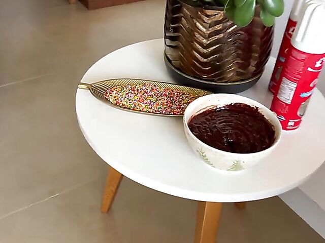 Wet and messy couple Joana and Lee getting dirty