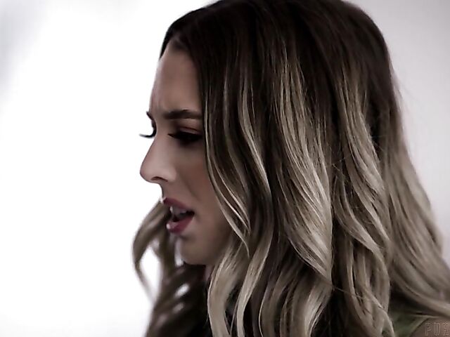 Small tits girl Lily Larimar in bed with an experienced man