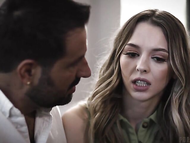 Small tits girl Lily Larimar in bed with an experienced man