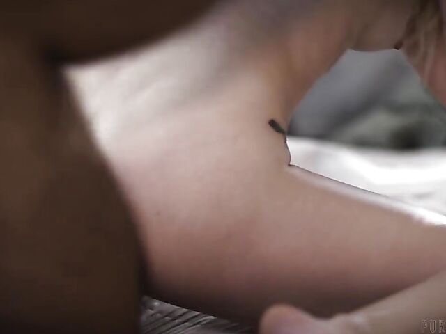 Small tits girl Lily Larimar in bed with an experienced man