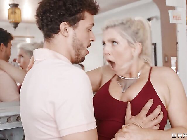 Sniffing panties in the boutique and fucking Christie Stevens and Laney Grey in a hot threesome