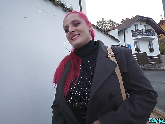 Olivia Stark - POV busty babe with pink hair gets talked into fucking