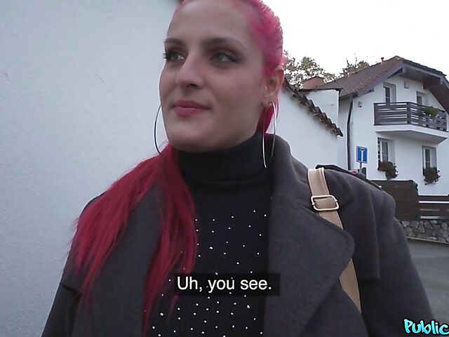 Olivia Stark - POV busty babe with pink hair gets talked into fucking