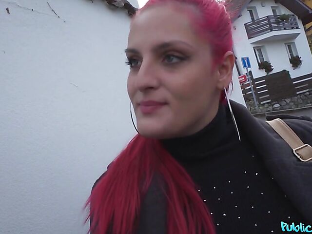 Olivia Stark - POV busty babe with pink hair gets talked into fucking