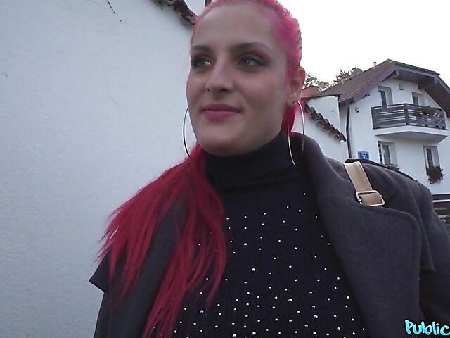 Olivia Stark - POV busty babe with pink hair gets talked into fucking