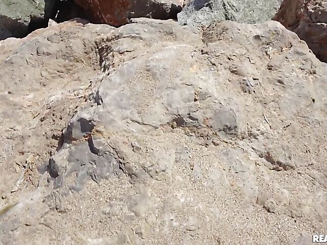 Lesbian beach girls Mary Rock and Lisi Kitty do it in the sun