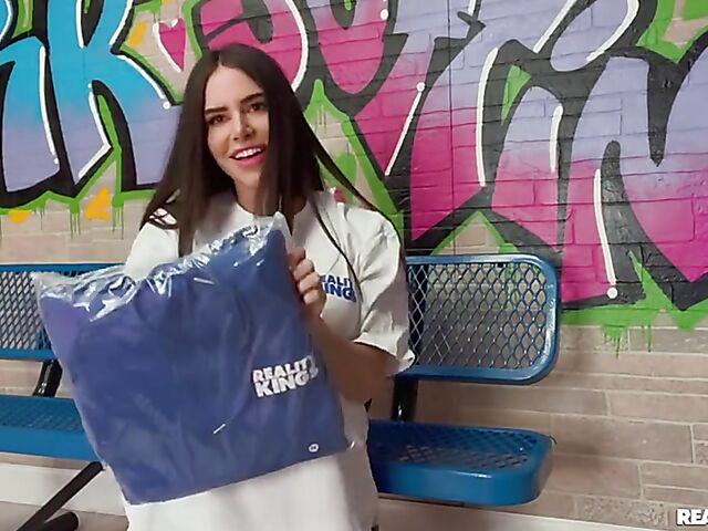 Horny fake tits babe Suttin gets her pussy ready for Jmac's meat