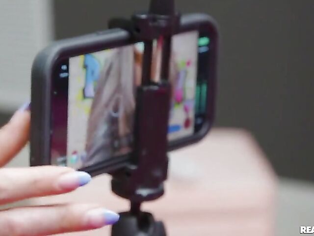 Horny fake tits babe Suttin gets her pussy ready for Jmac's meat