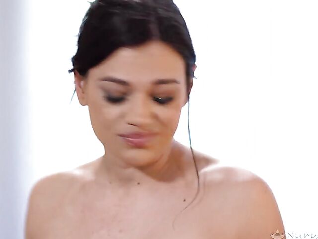 Natural MILF nuru massage fuck x2 featuring Mona Azar