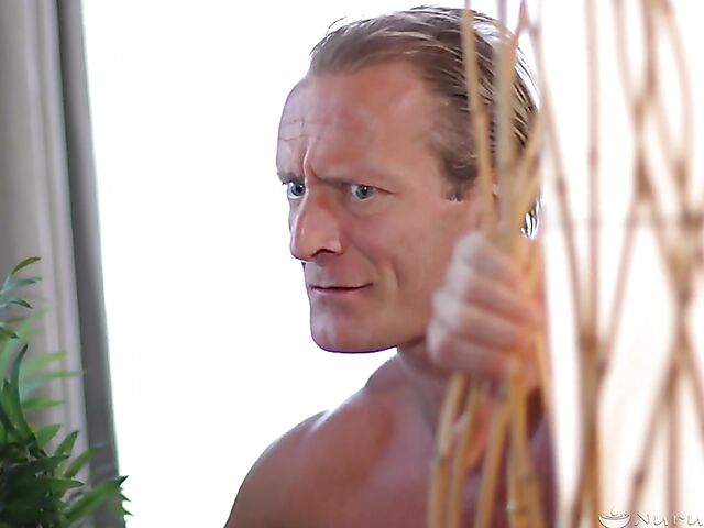 Natural MILF nuru massage fuck x2 featuring Mona Azar