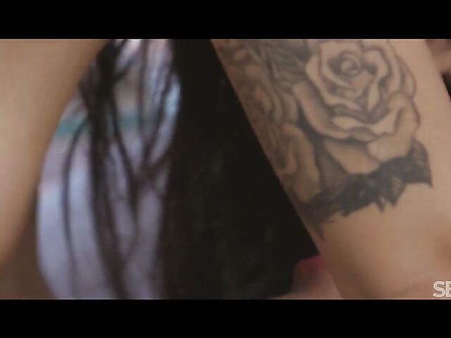 Sexy brunette Claudia Bavel is always horny on vacation