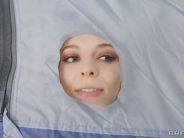 Lily Larimar & Penelope Kay - Camping tent teens FFM interracial threesome