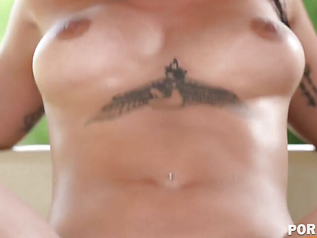 Claudia Bavel - Bikini brunette interracial sex with black pool boy