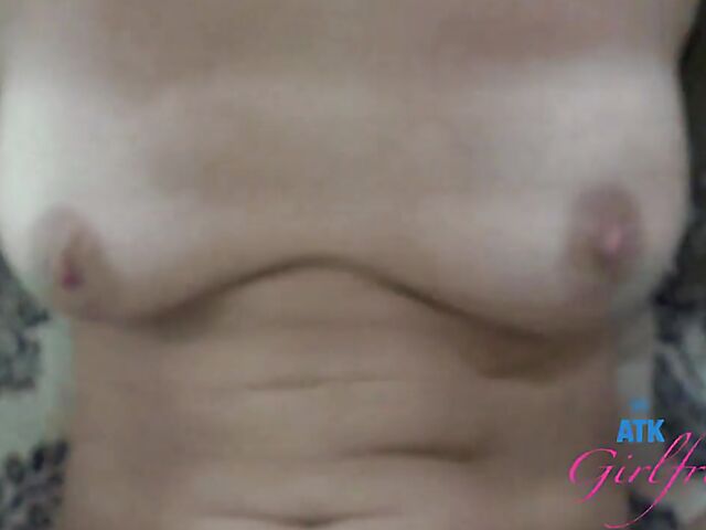 POV fucking and creampie with natural tits girlfriend Athena Anderson